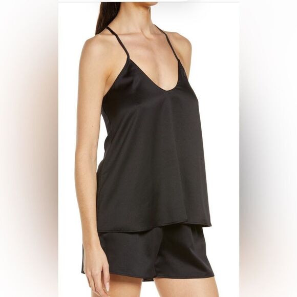 NORDSTROM BRAND SATIN CHEMISE AND SHORTS SET SIZE LARGE - Picture 1 of 7